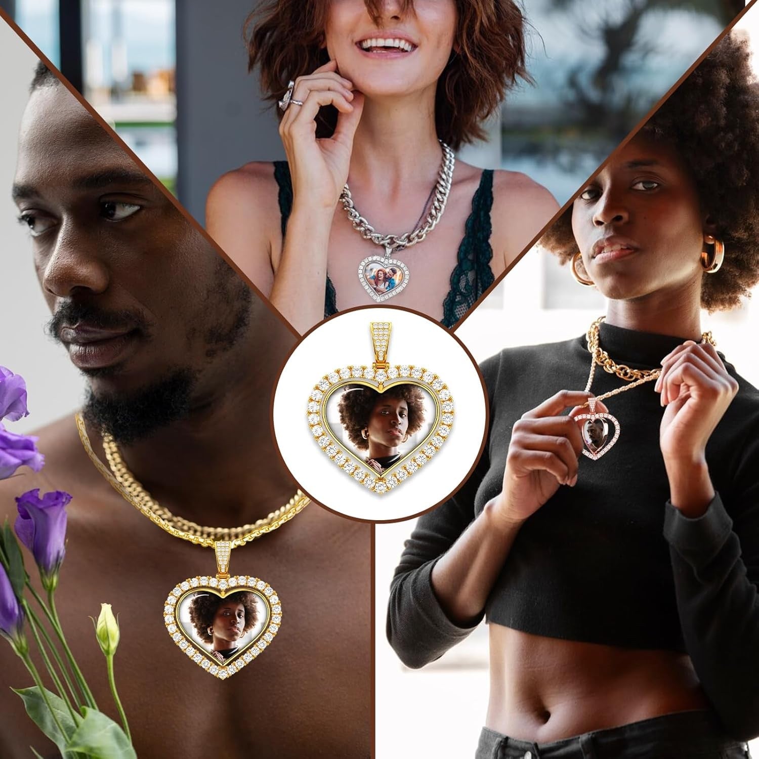 120 Languages I Love You Necklace for Women Pure Inscribed in Miniature Text on Sparkling Brilliant Cut Round Cubic Zirconia Gemstone Love Pendant, 18" 925 Sterling Silver Rolo Chain